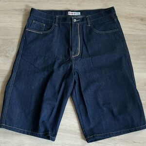 Vintage Old Skool Premium Wear Embroidered Baggy Jean Shorts‎ Men's Size 38